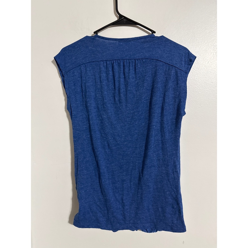 Old Navy Womens Blue Surplice Wrap Front Sleeveless Blouse Top XS Heathered - Picture 5 of 5
